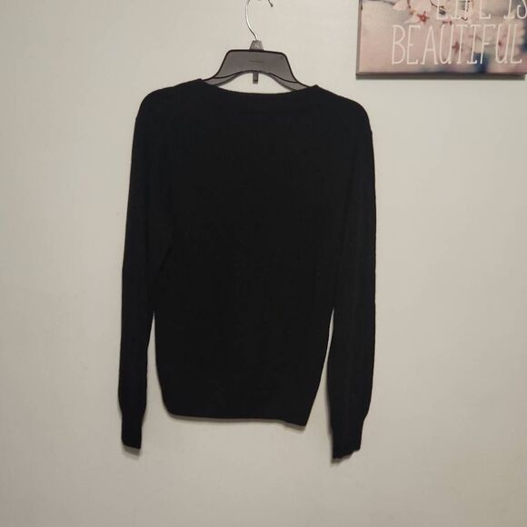 Banana Republic Size L Mens Black 100% Cashmere V Neck Sweater - Picture 4 of 4